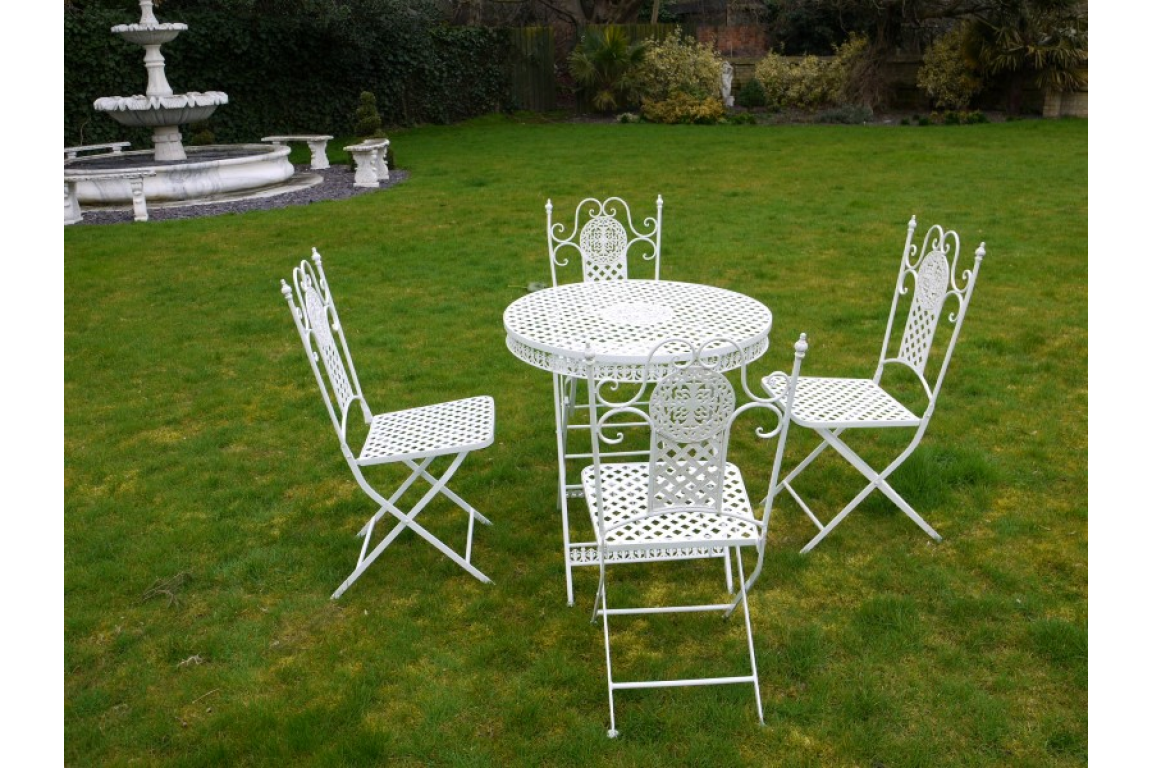 Wrought Iron Table & 4 Chairs