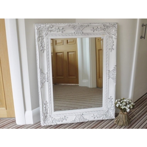 Stunning Shabby Chic French Style Mirror Bevelled Glass White Frame (3415)