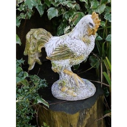 Stunning Cast Resin Outdoor Garden Ornament Metal Cockerel 3746