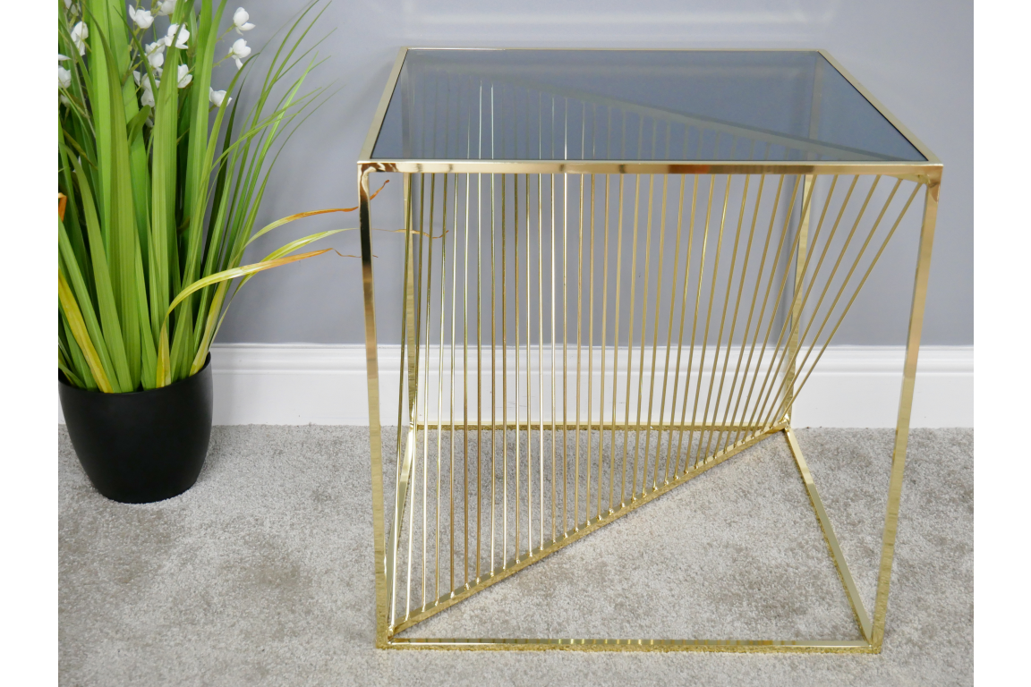 Electro Plated Steel Gold Side Table