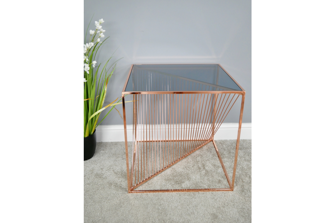 Electro Plated Steel Copper Side Table