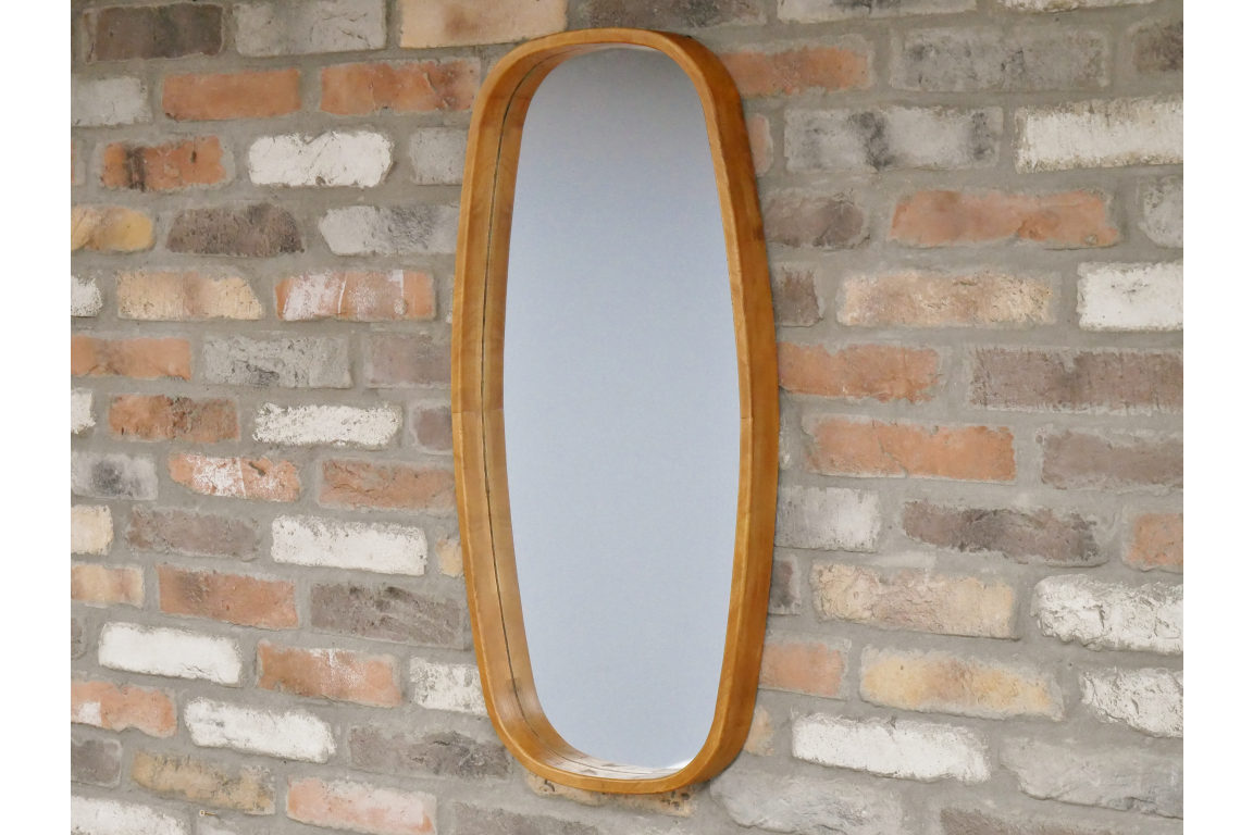 Oval Wooden Frame Mirror