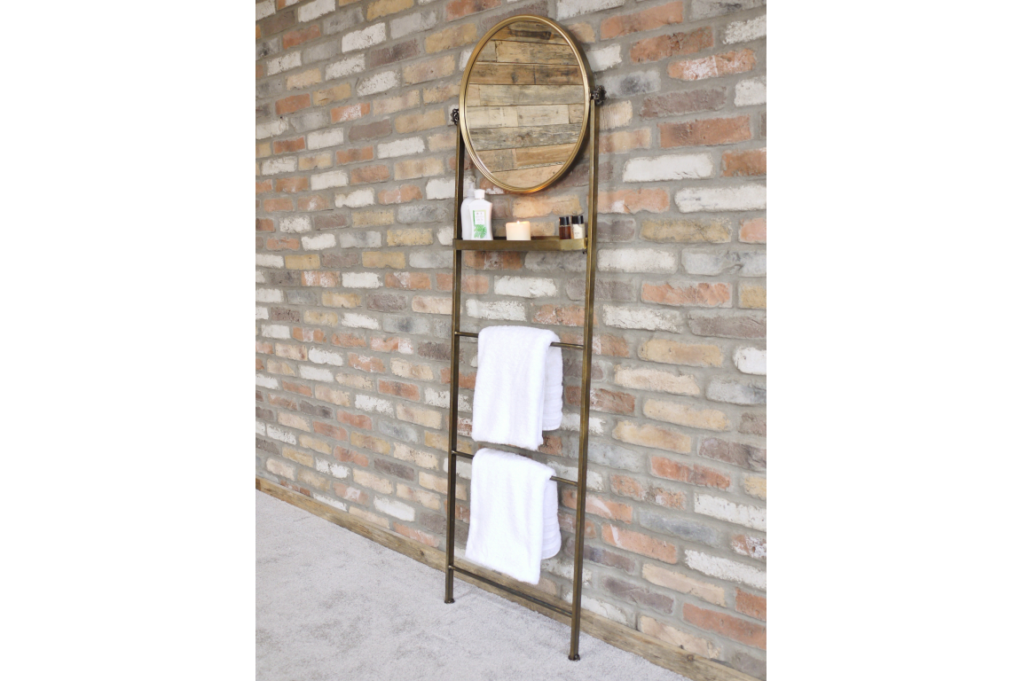 Metal Mirror Stand and Towel Rack