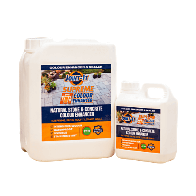 Joint-It Supreme 5Ltr Colour Enhancer Intensifies the natural colour of Natural Stone and Concrete paving, paths, roof tiles and walls.